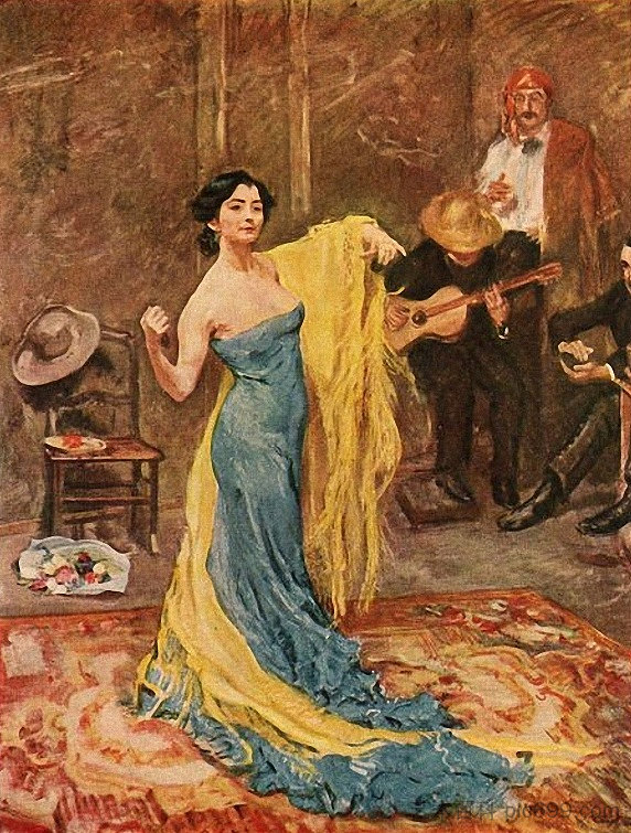 舞蹈家玛丽埃塔·迪·里加多 The dancer Marietta di Rigardo (1904)，马克思·斯利夫格特