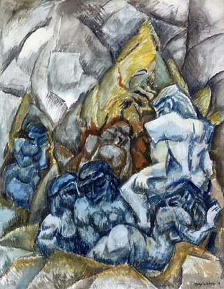 风景中的人物 Figures in a Landscape (1911)，马克斯·韦伯