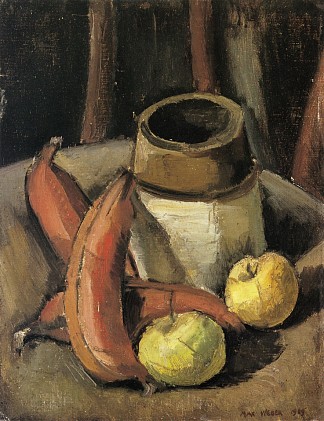 静物与红香蕉 Still Life with Red Bananas (1909)，马克斯·韦伯