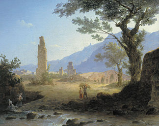 意大利风景 Italian Landscape (1847)，马克西姆沃罗比耶夫