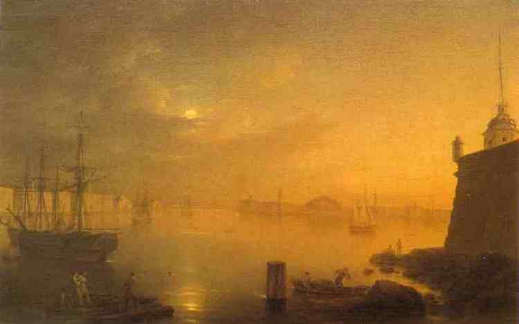 圣彼得堡的月夜 Moonlit Night in St. Petersburg (1839)，马克西姆沃罗比耶夫