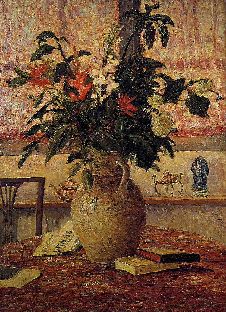 窗前的一束鲜花 A Bouquet of Flowers in Front of a Window (c.1910; France  )，马克西姆·莫弗拉