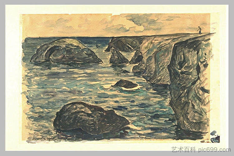 狂野海岸的悬崖 Cliffs of the wild coast (1910; France  )，马克西姆·莫弗拉