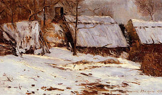 雪中的小屋 Cottages in the Snow (1891; France                     )，马克西姆·莫弗拉