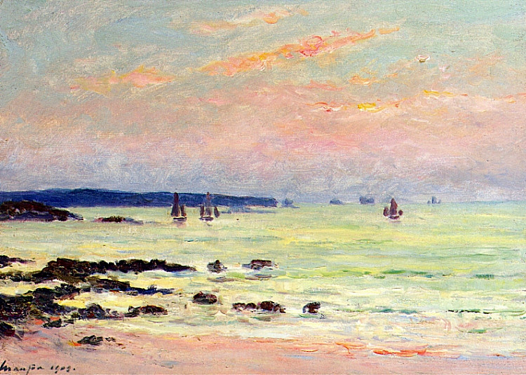 海边之夜 Evening at the Sea (1909; France  )，马克西姆·莫弗拉