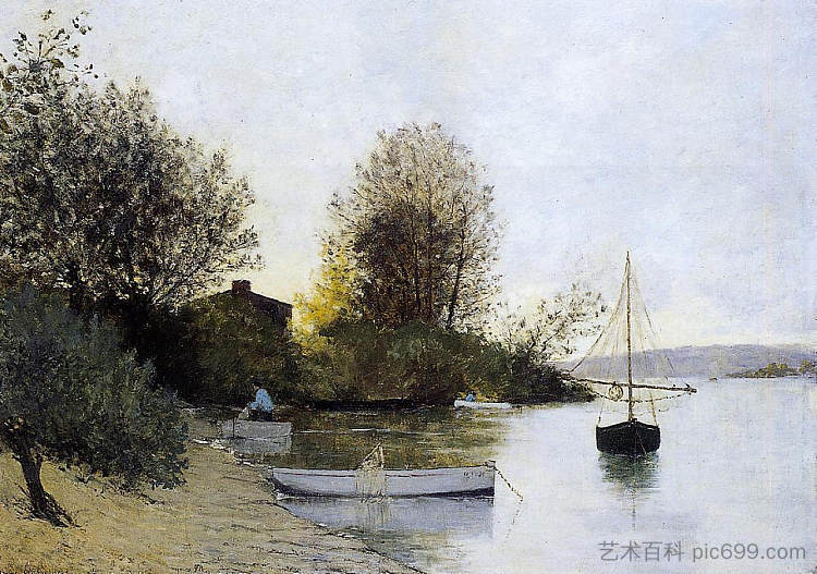 卢瓦尔河畔的渔民 Fishermen on the Banks of the Loire (1889; France  )，马克西姆·莫弗拉