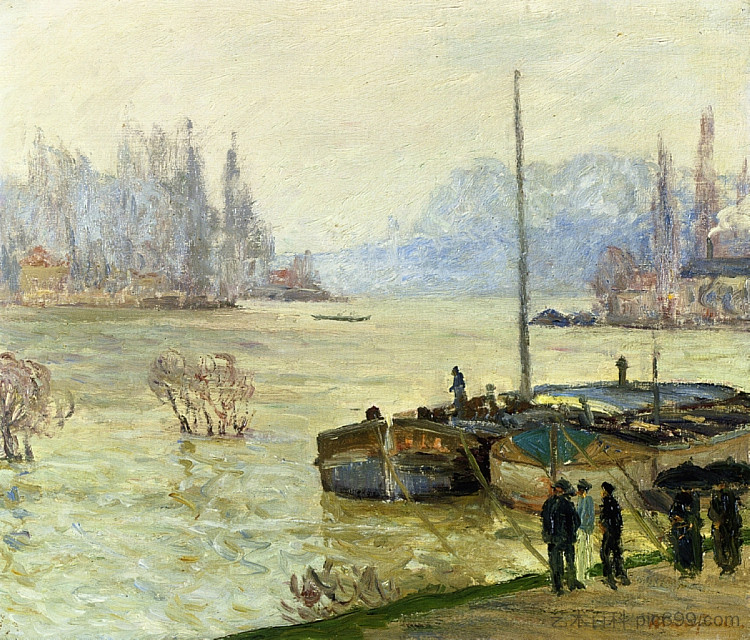 洪水（儒安维尔勒庞特） Flood (Joinville-le-Pont) (1910; France  )，马克西姆·莫弗拉