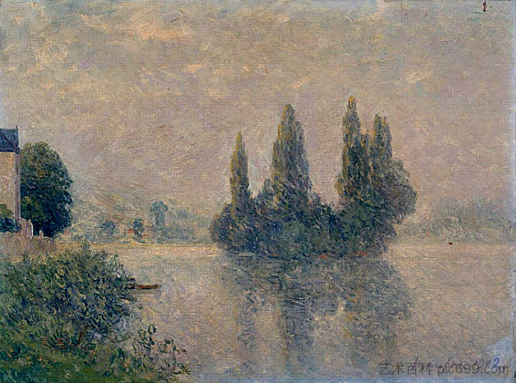 塞纳河上的雾（安德利斯山脉） Fog on the Seine (The Andelys) (1902; France  )，马克西姆·莫弗拉