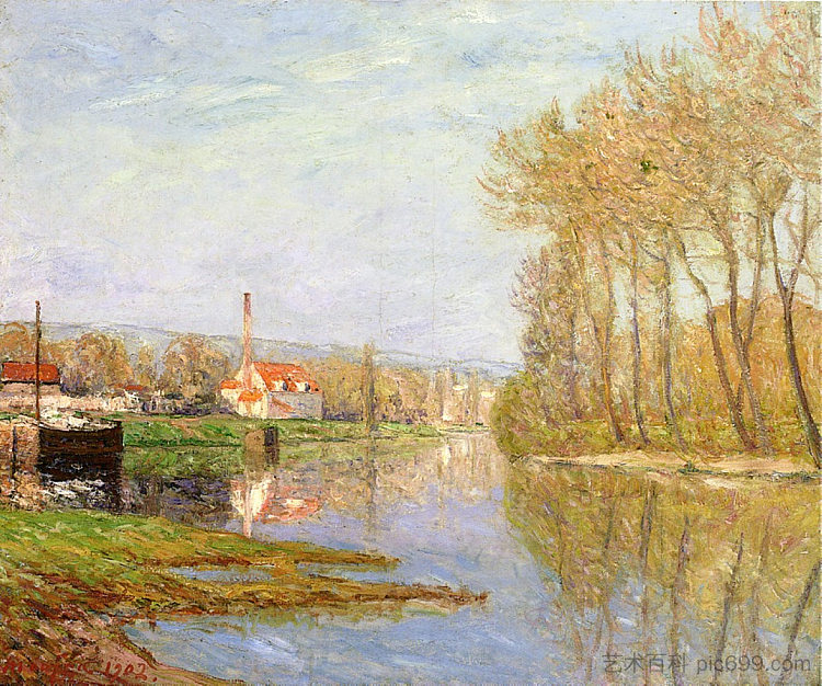 三月阳光，马利港 March Sunlight, Port-Marly (1902; France  )，马克西姆·莫弗拉