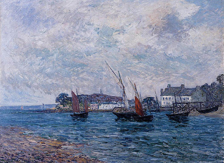 重新进入杜阿内斯港（菲尼斯特雷） Reentering Port at Douarnenez (Finistere) (1906; France  )，马克西姆·莫弗拉