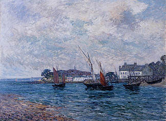 重新进入杜阿内斯港（菲尼斯特雷） Reentering Port at Douarnenez (Finistere) (1906; France                     )，马克西姆·莫弗拉