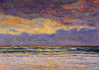 日落 – 莫尔加特 Sunset – Morgat (1900; France                     )，马克西姆·莫弗拉