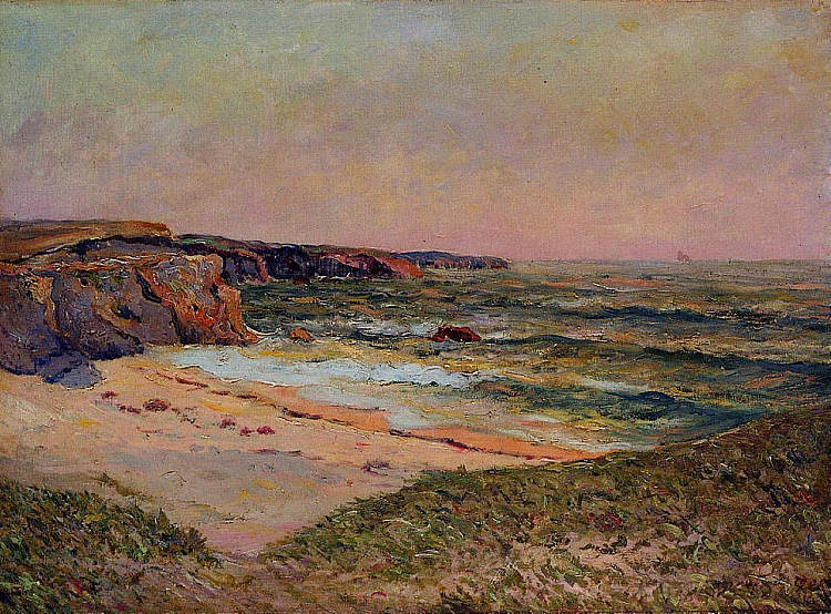 基伯龙岛附近的勃朗港沙丘 The Dunes of Port Blanc near Ile de Quiberon (1908; France  )，马克西姆·莫弗拉