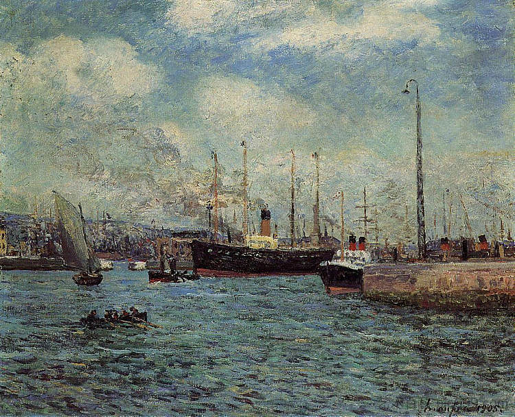 阿弗尔港 The Port of Havre (1905; France  )，马克西姆·莫弗拉