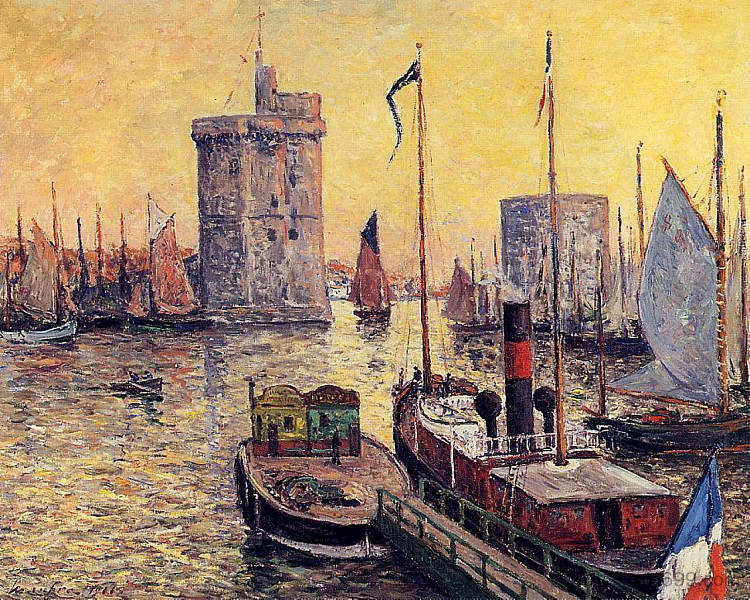 暮光之城的拉罗谢尔港 The Port of La Rochelle at Twilight (1911; France  )，马克西姆·莫弗拉