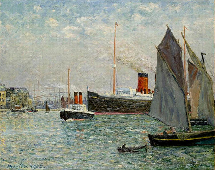 跨大西洋离开港口 The Transatlantic leaving Port (1905; France  )，马克西姆·莫弗拉