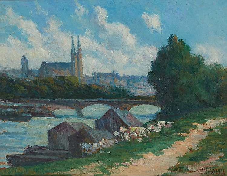 昂热，卢瓦尔河畔 Angers, the Banks of the Loire (1910)，马克西米连·卢斯