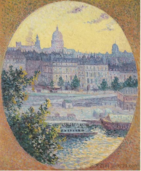 蒙特贝罗码头和圣热内维耶夫山，巴黎 Le Quai Montebello Et La Colline Sainte-geneviève, Paris (1901)，马克西米连·卢斯