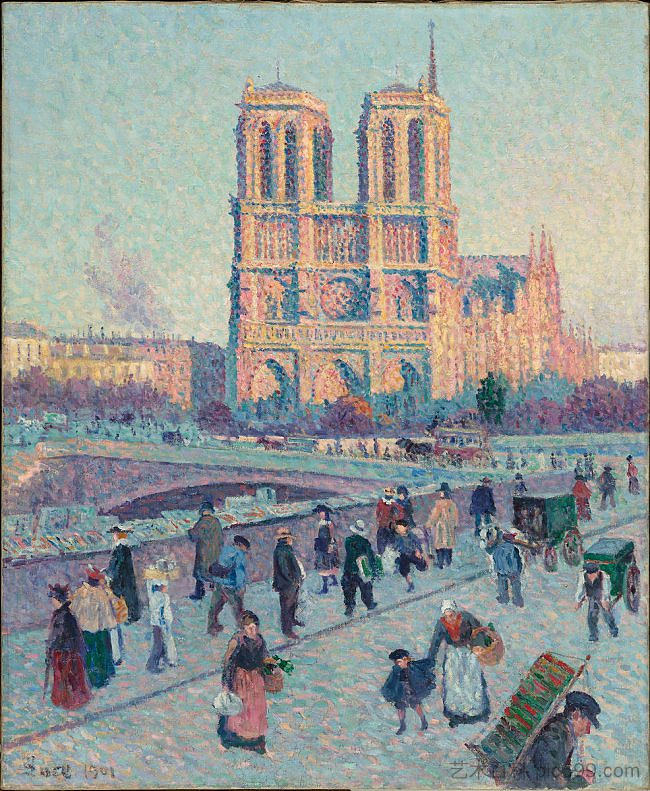 圣米歇尔码头和巴黎圣母院 Le Quai Saint Michel Et Notre Dame (1901; Paris,France  )，马克西米连·卢斯