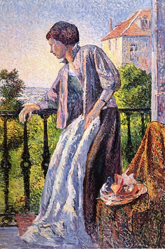 阳台上的卢斯夫人 Madame Luce on the Balcony (1893)，马克西米连·卢斯