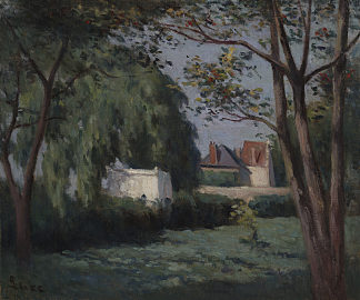 乡村风光与三栋房子和树木 Country Scene with Three Houses and Trees (c.1900)，马克西米连·卢斯