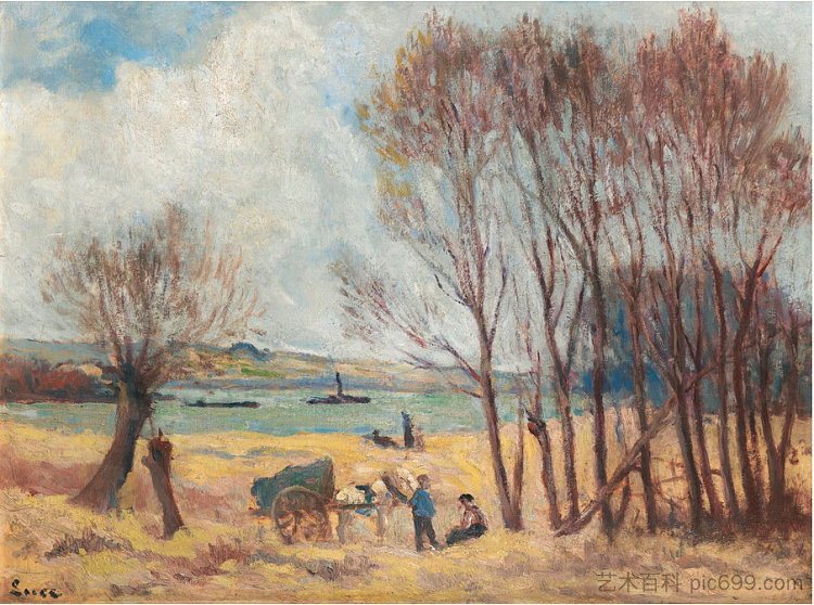 塞纳河附近的农民，罗勒博瓦兹周边 Peasants Near The Seine, Surroundings Of Rolleboise (1930)，马克西米连·卢斯