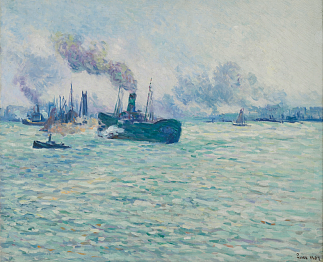 鹿特丹，港口场景 Rotterdam, Scène De Port (1907)，马克西米连·卢斯