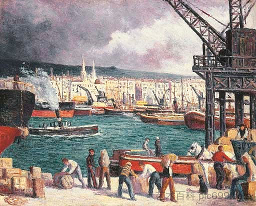 鲁昂，港口 Rouen, Le Port (1913)，马克西米连·卢斯