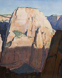 大白王座，犹他州锡安峡谷 Great White Throne, Zion Canyon, Utah (1933)，梅纳德·迪克森