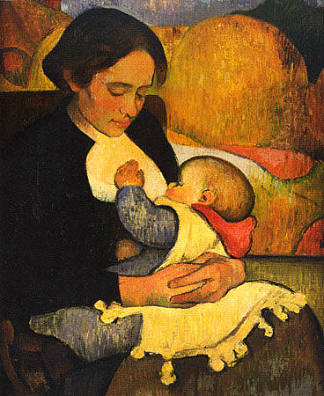 产妇：玛丽亨利母乳喂养 Maternity: Mary Henry Breastfeeding (1890)，梅杰尔·艾萨克·德哈恩