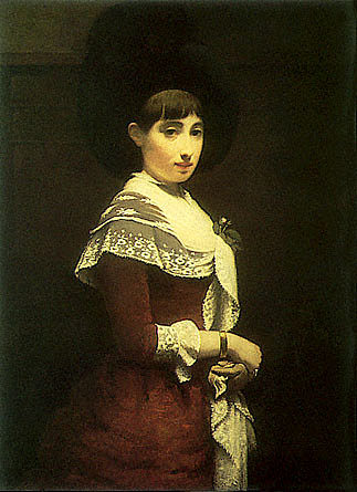 一个年轻的犹太妇女的肖像 Portrait of a young Jewish woman (1886)，梅杰尔·艾萨克·德哈恩