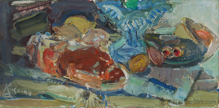 静物与海鲜 Nature Morte Aux Fruits De Mer (1960)，米歇尔·科比内