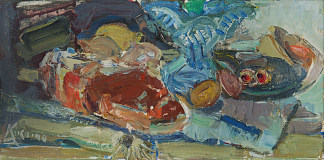 静物与海鲜 Nature Morte Aux Fruits De Mer (1960)，米歇尔·科比内