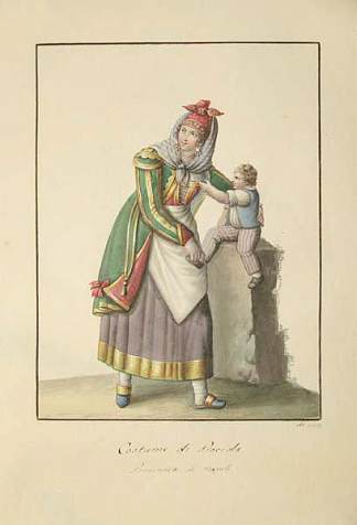 那不勒斯省普罗奇达的服装 Costume of Procida, Province of Naples (1820)，米歇拉·德维托