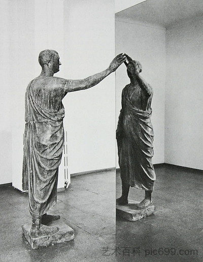 伊特鲁里亚人举起镜子 Etruscan Holding Up A Mirror (1976),米开朗基罗·皮斯特莱托