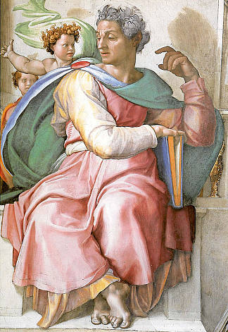 先知以赛亚（西斯廷教堂天花板） Prophet Isaiah (Sistine Chapel ceiling) (1511)，米开朗基罗