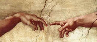 亚当的创造（细节） The Creation of Adam (detail) (1508 – 1512)，米开朗基罗