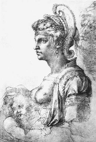 寓言人物 Allegorical figure (1530; Rome,Italy                     )，米开朗基罗
