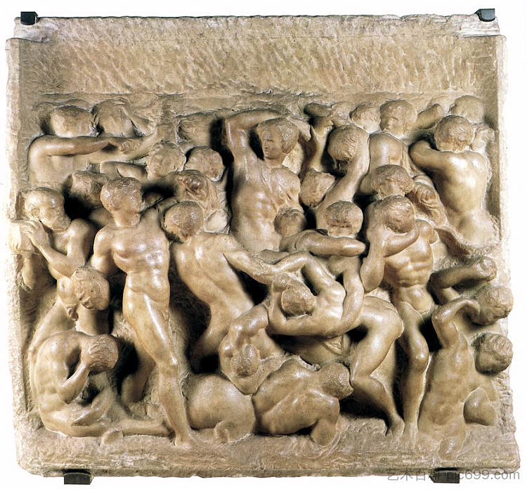 拉皮斯和半人马之战 Battle of the Lapiths and Centaurs (1510; Rome,Italy  )，米开朗基罗