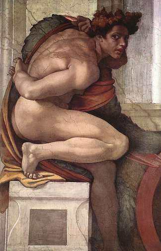 裸体 Ignudo (c.1509)，米开朗基罗