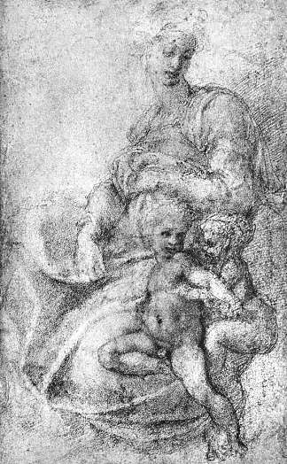 麦当娜，孩子和施洗者圣约翰 Madonna, Child and St.John the Baptist (c.1530; Rome,Italy                     )，米开朗基罗