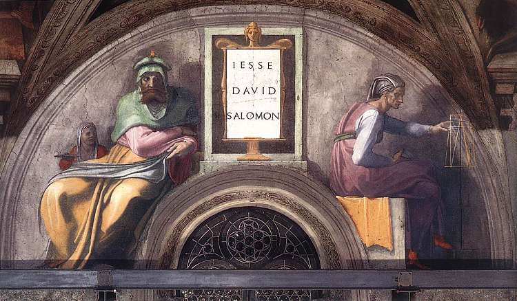 基督的祖先：大卫、所罗门 The Ancestors of Christ: David, Solomon (1511)，米开朗基罗