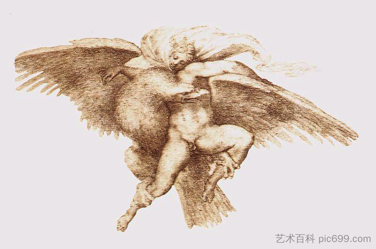 木卫三的强奸 The Rape of Ganymede (1533; Rome,Italy  )，米开朗基罗