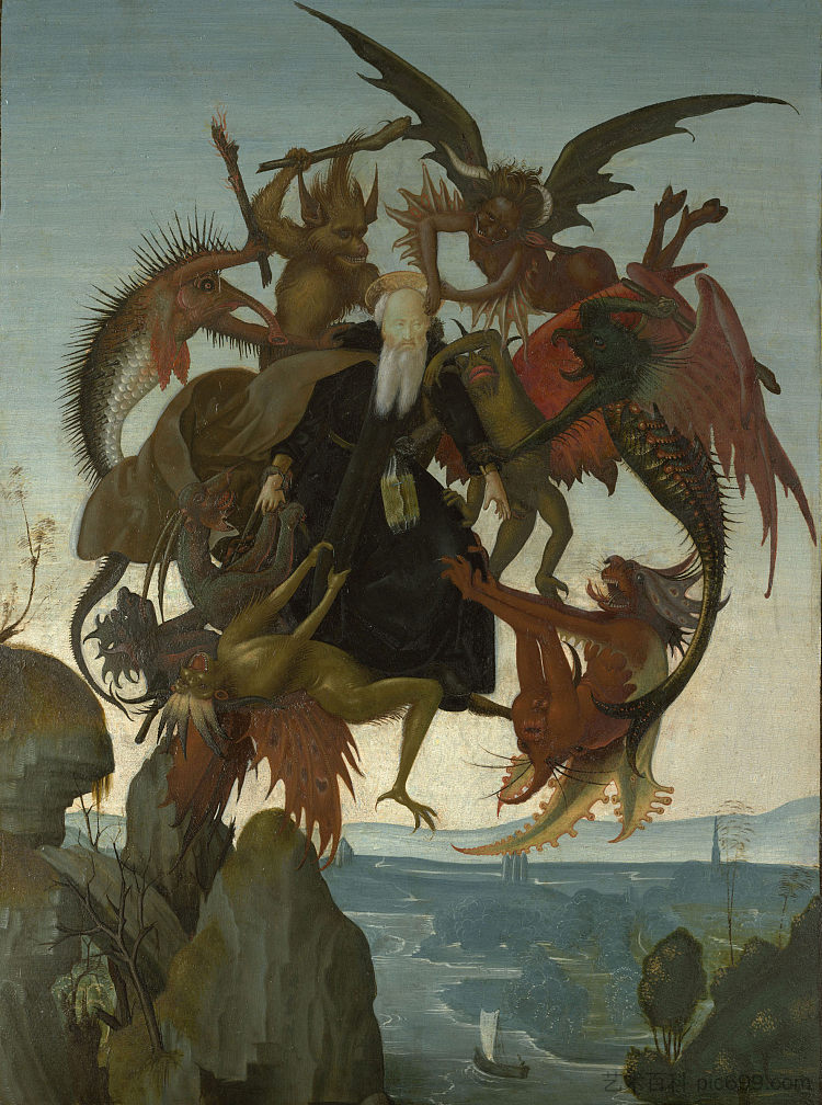 圣安东尼的折磨 The Torment of Saint Anthony (c.1487; Florence,Italy  )，米开朗基罗