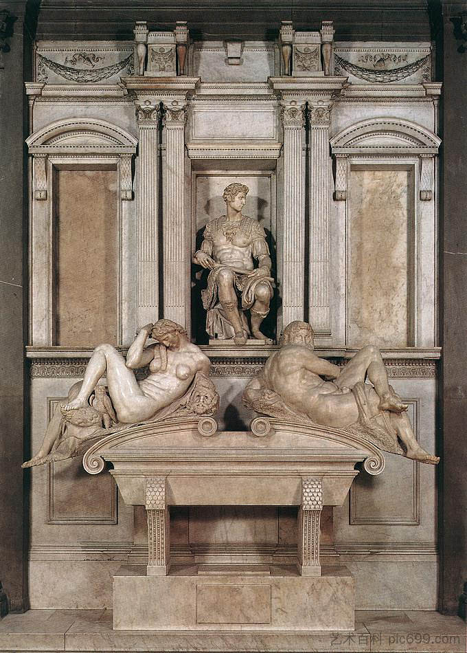 朱利亚诺·德·美第奇之墓 Tomb of Giuliano de Medici (1526 - 1533; Rome,Italy  )，米开朗基罗