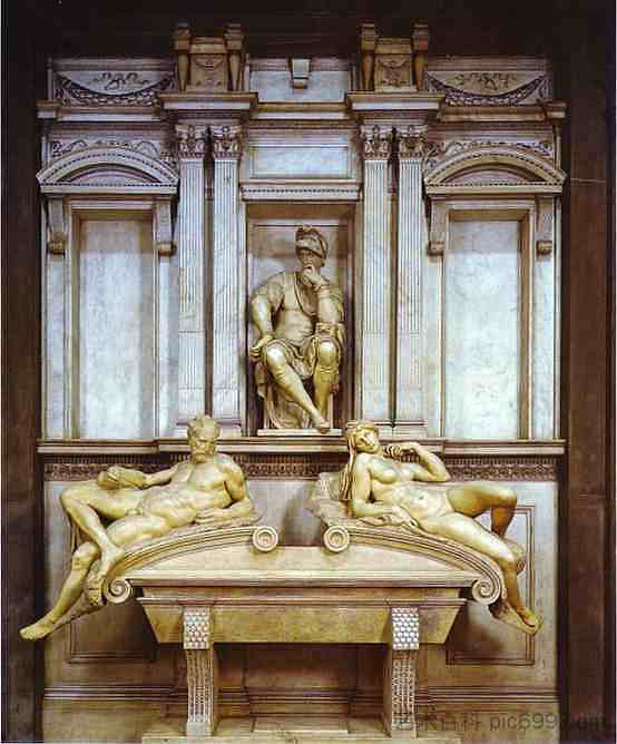 洛伦佐·德·美第奇之墓 Tomb of Lorenzo de Medici (1524 - 1531; Florence,Italy  )，米开朗基罗