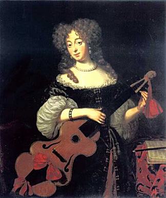 拿着中提琴的女人 Woman with a Viola De Gamba (1677)，米希尔·凡·穆谢尔