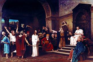 彼拉多之前的基督 Christ Before Pilate (1881)，米哈伊·冯·穆卡西斯