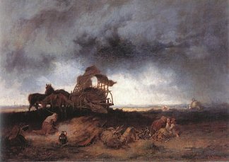 普斯塔的风暴 Storm at the Puszta (1867)，米哈伊·冯·穆卡西斯