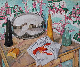 龙虾静物 Still Life with Lobster (1907)，哈伊尔·拉里奥诺夫